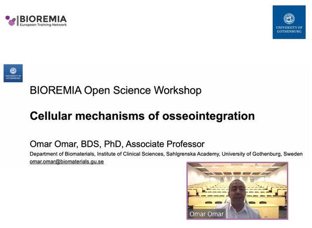 Omar Omar presenting at BIOREMIA Open Science Workshop