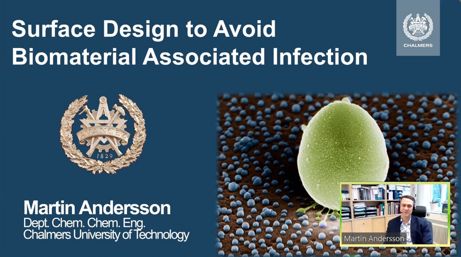 Title slide from the BIOREMIA 4th e-seminar given by Prof. Andersson (Chalmers University of Technology, Sweden)