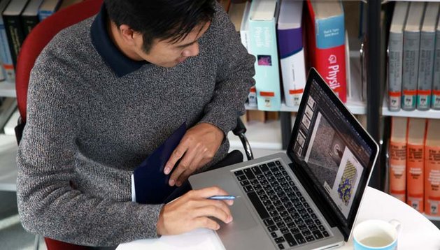Student working on a computer