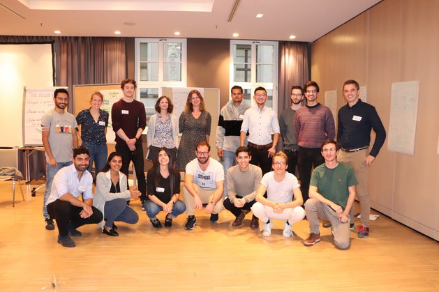 Group photo of BIOREMIA ESRs and their two trainers at the Workshop Science Communication & Presentation Skills in Dresden