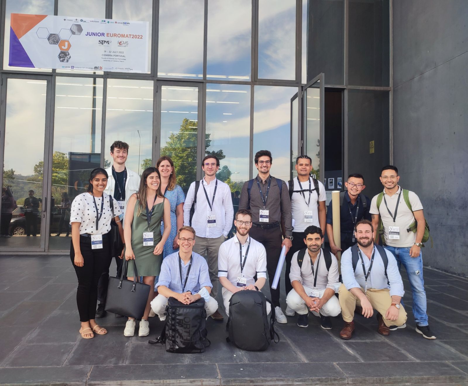 group photo of Bioremia ESRs in Coimbra, Portugal