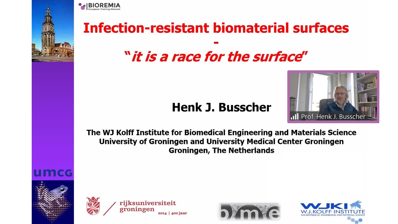 Image of one slide of the e-seminar with Prof. Busscher, University of Groningen, The Netherlands